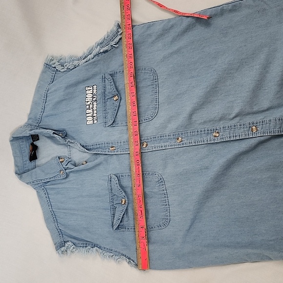 NWOT 2016 "Roar to the Shore" Men's Denim Vest - Picture 9 of 16